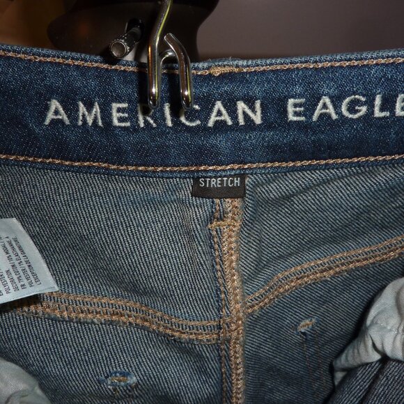 American Eagle DIstressed Button Fly Stretch Jeans Size 4 - Picture 5 of 6